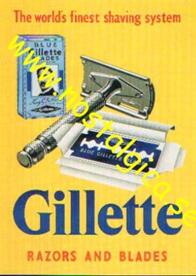 Nostalgikort: Gillettte, Razors and Blades