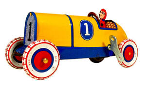 Plåtklassiker Speedway Racecar Gul