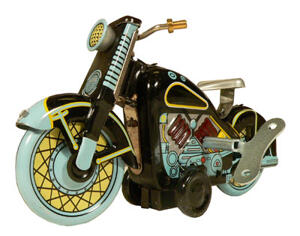 Plåtleksak: Motorcykel svart