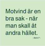 Kylskåpsmagnet: Motvind är en bra sak -