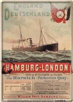 Metallskylt: Hamburg-London